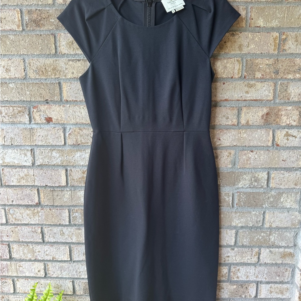 Kate Spade Black Sheath Dress Cap Sleeve Crew Neck